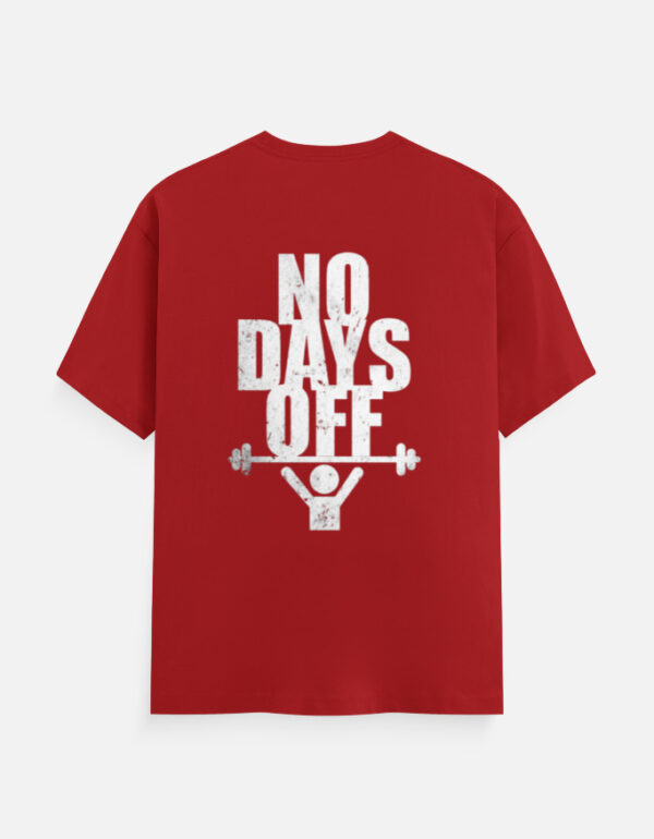 No Days Off T-Shirt – Unisex Classic Gym Crew Tee in Maroon