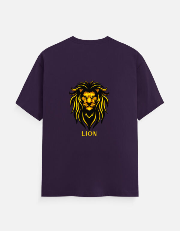 Unisex Classic Crew T-Shirt with bold lion graphic in yellow and black