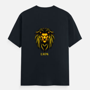 Unisex Classic Crew T-Shirt with bold lion graphic in yellow and black