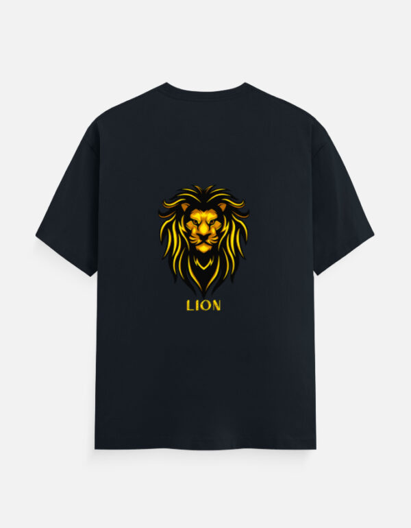 Unisex Classic Crew T-Shirt with bold lion graphic in yellow and black