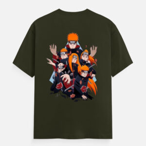 Unisex Classic Crew T-Shirt with Anime Back Print on Lavender Cotton – Hanging on Wooden Hanger