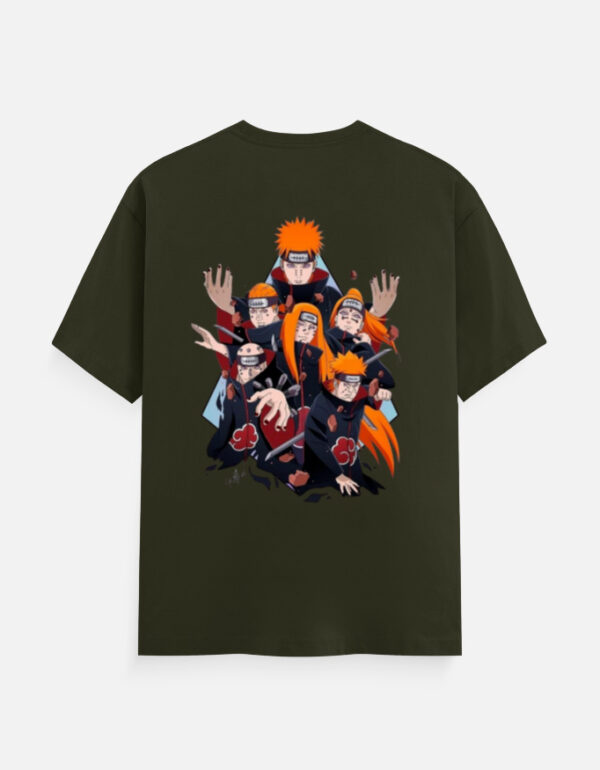 Unisex Classic Crew T-Shirt with Anime Back Print on Lavender Cotton – Hanging on Wooden Hanger