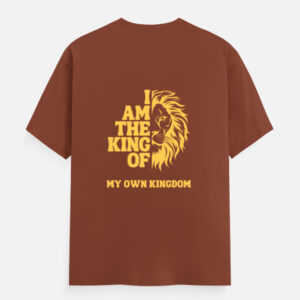 Classic Crew T-Shirt with Lion Print – I Am the King of My Own Kingdom Design