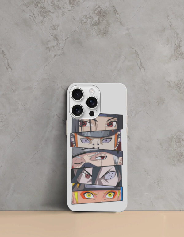 iPhone Sublimation Case featuring Naruto anime character eyes in vibrant sublimation print