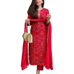GoSriKi Bandhej Kurta Set