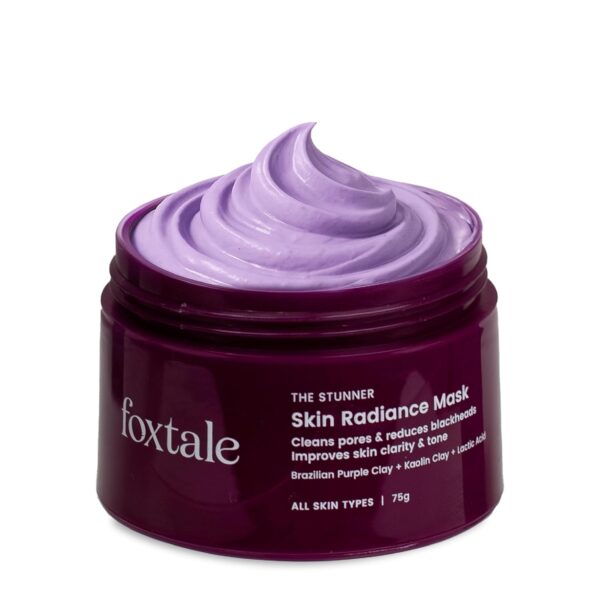 Foxtale De-Tan Face Mask for Glowing Skin – Clay Mask with Lactic Acid for Tan Removal